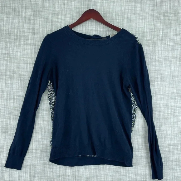 Loft Womens Size XS long sleeve keyhole back floral sweater 1980 - Picture 1 of 8